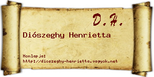 Diószeghy Henrietta névjegykártya
