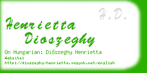 henrietta dioszeghy business card